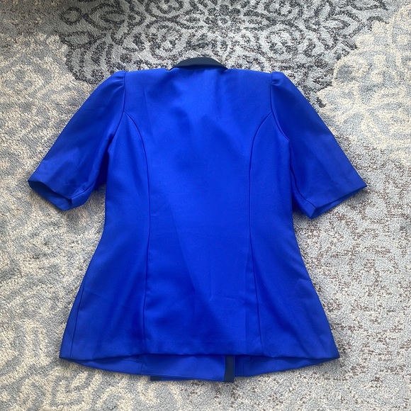 Gregory Designs Vintage Two Piece Skirt Suit Set Blue & Black 16 - Picture 5 of 10